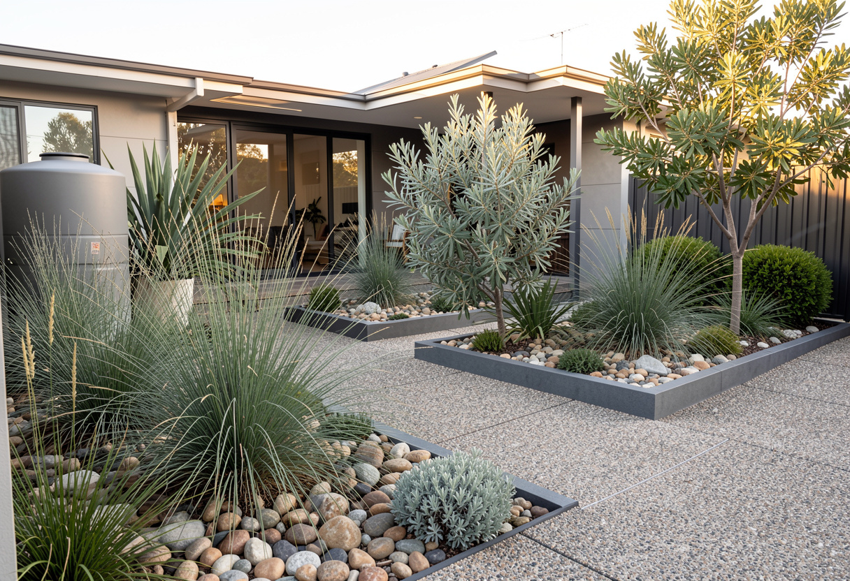 Modern water-wise Australian garden